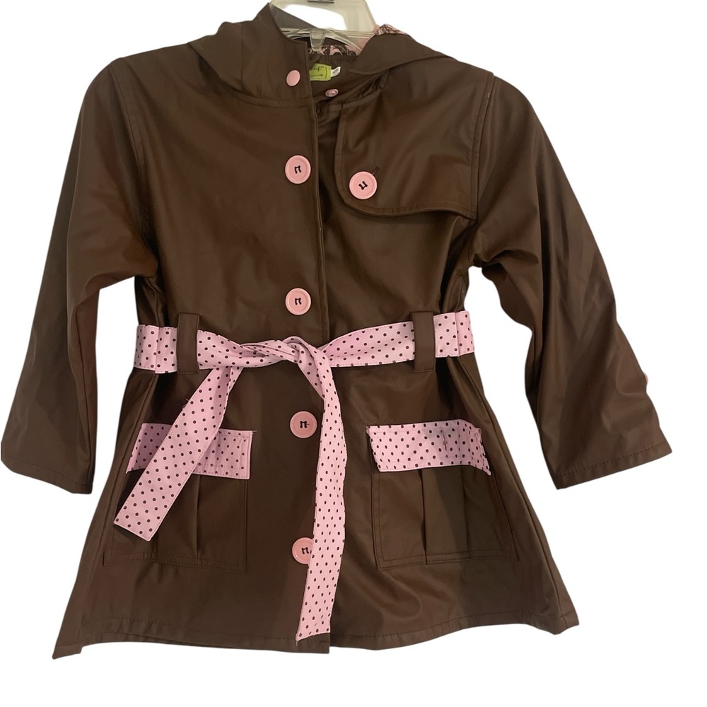 Western Chief Brown and Pink Raincoat with A-line Design